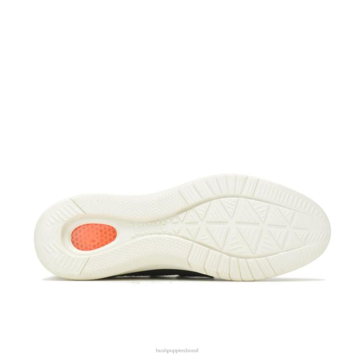 malha preta ousada sapatilha com cadarço em tricô avançado mulheres Hush Puppies tênis ZZ6R126 - Image 5
