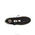 malha preta ousada sapatilha com cadarço em tricô avançado mulheres Hush Puppies tênis ZZ6R126 - Image 6