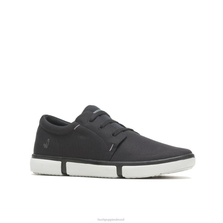 negrito tecido preto briggs tênis bico fino homens Hush Puppies tênis ZZ6R292 - Image 3