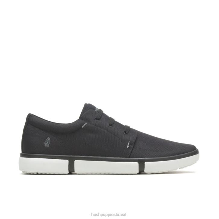 negrito tecido preto briggs tênis bico fino homens Hush Puppies tênis ZZ6R292 - Image 1