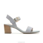nobuck cinza legal sandália leila meia tira mulheres Hush Puppies salto ZZ6R32