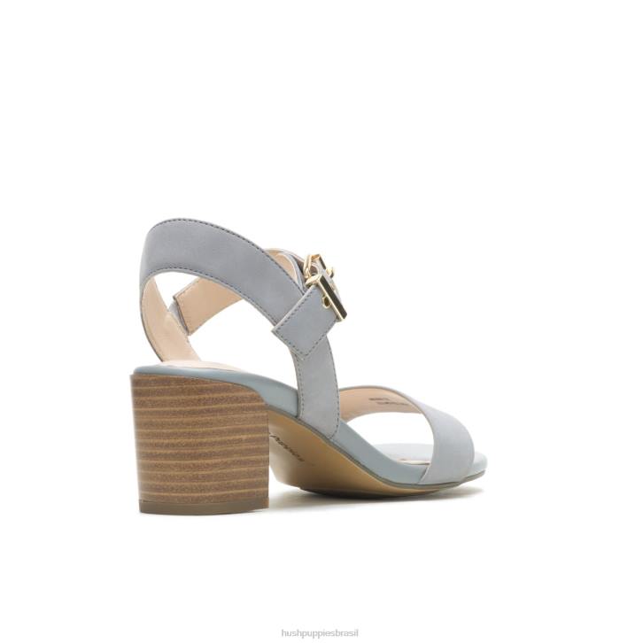 nobuck cinza legal sandália leila meia tira mulheres Hush Puppies salto ZZ6R32 - Image 4