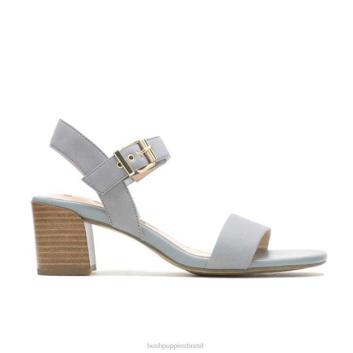 nobuck cinza legal sandália leila meia tira mulheres Hush Puppies salto ZZ6R32 - Image 1