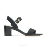 nubuck preto ousado sandália leila meia tira mulheres Hush Puppies salto ZZ6R34