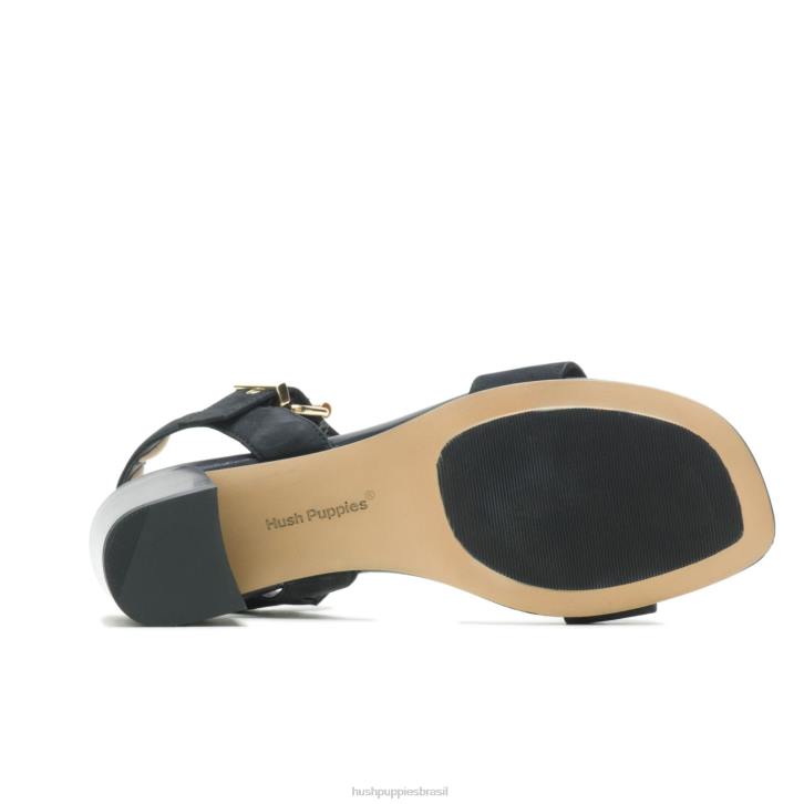 nubuck preto ousado sandália leila meia tira mulheres Hush Puppies salto ZZ6R34 - Image 5