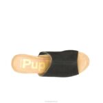 nubuck preto ousado slide de papoula mulheres Hush Puppies salto ZZ6R7 - Image 6