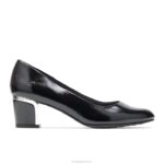 patente de escotilha cruzada preta/calcanhar prateado reitora mulheres Hush Puppies estilo suave ZZ6R214 - Image 2