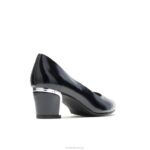 patente de escotilha cruzada preta/calcanhar prateado reitora mulheres Hush Puppies estilo suave ZZ6R214 - Image 4
