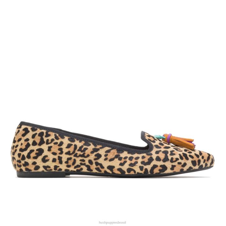 pelo de leopardo sapatilha sadie com borlas mulheres Hush Puppies escorregar em ZZ6R97 - Image 2