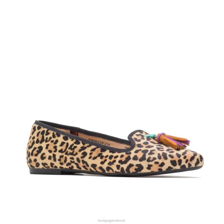 pelo de leopardo sapatilha sadie com borlas mulheres Hush Puppies escorregar em ZZ6R97 - Image 4
