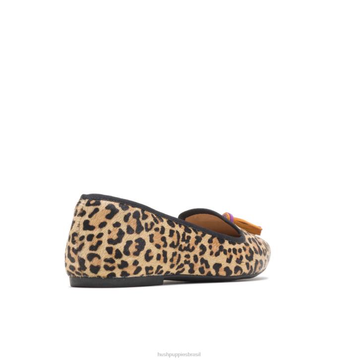pelo de leopardo sapatilha sadie com borlas mulheres Hush Puppies escorregar em ZZ6R97 - Image 5