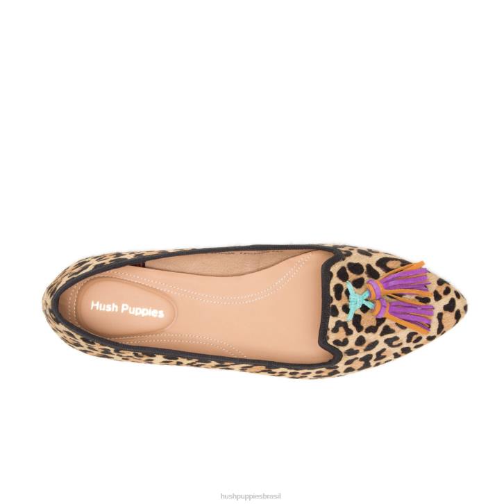 pelo de leopardo sapatilha sadie com borlas mulheres Hush Puppies escorregar em ZZ6R97 - Image 7