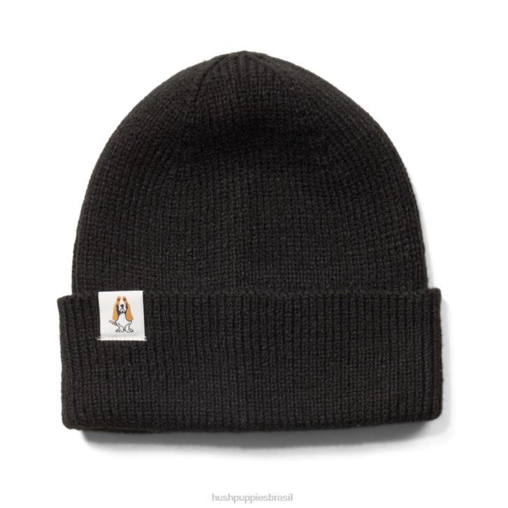 preto gorro de malha mulheres Hush Puppies gorro ZZ6R257 - Image 1