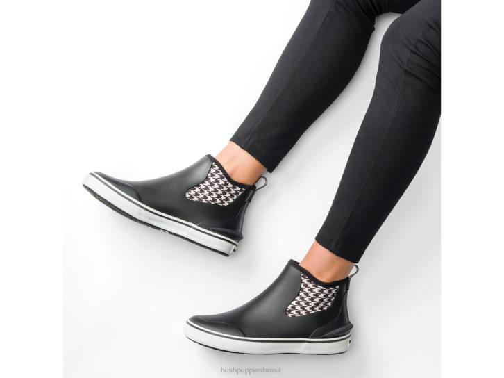 preto/pied-de-poule sapatilha de chuva mulheres Hush Puppies tênis ZZ6R150 - Image 3