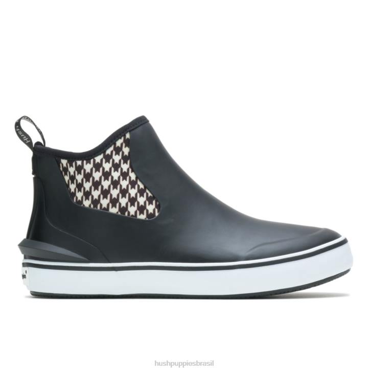 preto/pied-de-poule sapatilha de chuva mulheres Hush Puppies tênis ZZ6R150 - Image 1