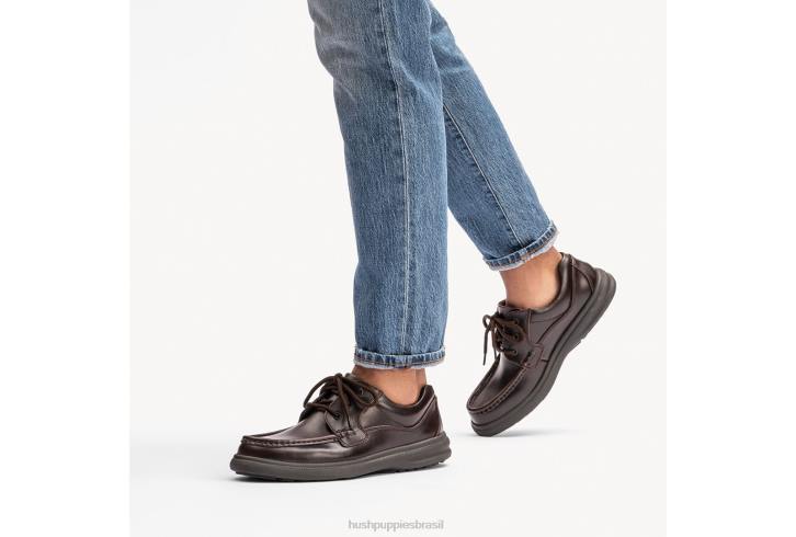 pull-up de couro marrom escuro gus homens Hush Puppies sapatos de caminhada ZZ6R360 - Image 3