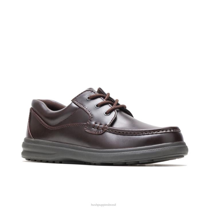 pull-up de couro marrom escuro gus homens Hush Puppies sapatos de caminhada ZZ6R360 - Image 4