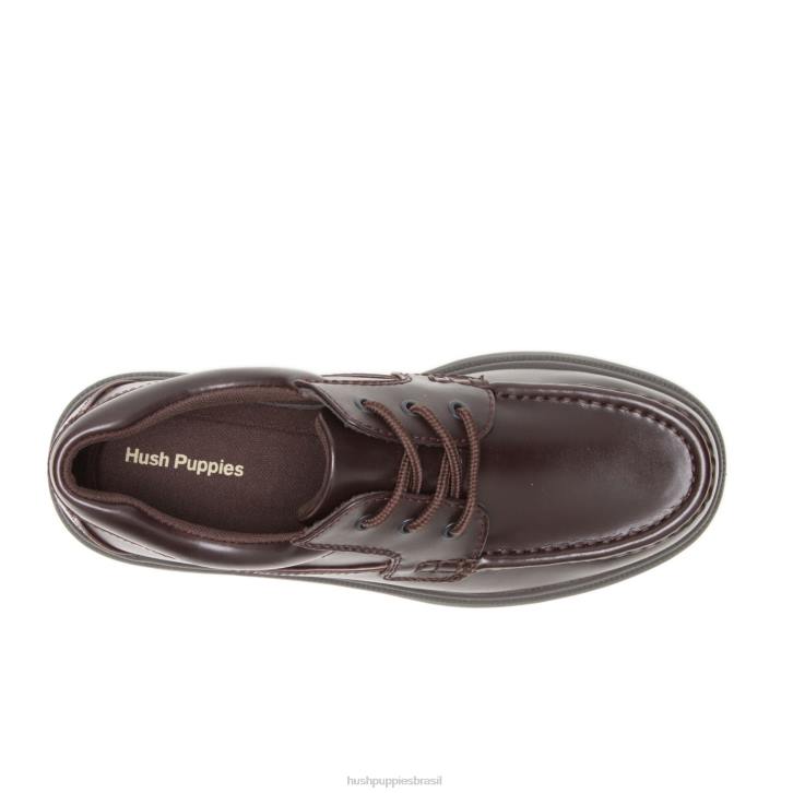 pull-up de couro marrom escuro gus homens Hush Puppies sapatos de caminhada ZZ6R360 - Image 7