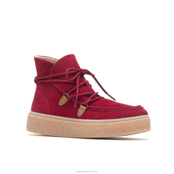 ruibarbo camurça vermelha bota de renda chukka bridget mulheres Hush Puppies bota ZZ6R177 - Image 4