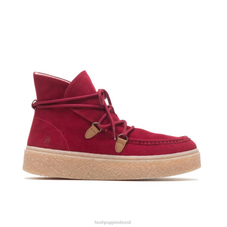 ruibarbo camurça vermelha bota de renda chukka bridget mulheres Hush Puppies bota ZZ6R177 - Image 1