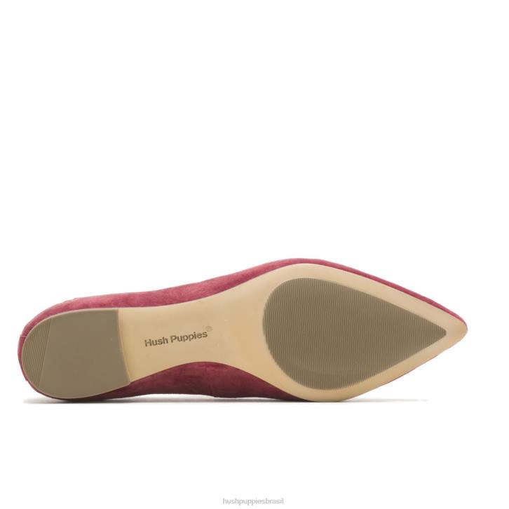 ruibarbo vermelho ponta avelã plana mulheres Hush Puppies sapatos rasos ZZ6R53 - Image 6