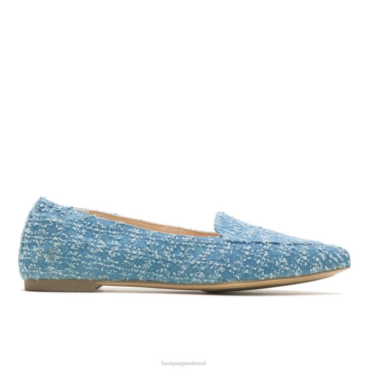 tecido jeans ponta avelã plana mulheres Hush Puppies sapatos rasos ZZ6R54 - Image 2