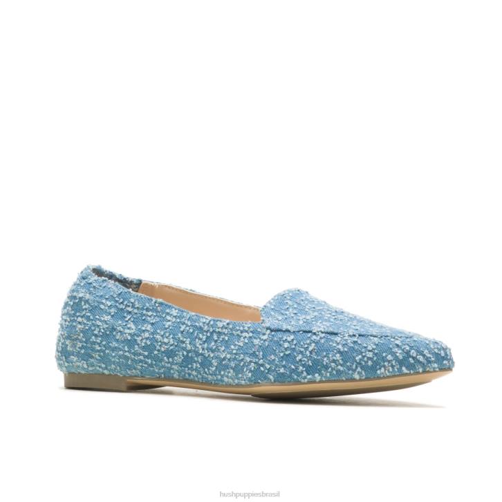 tecido jeans ponta avelã plana mulheres Hush Puppies sapatos rasos ZZ6R54 - Image 4