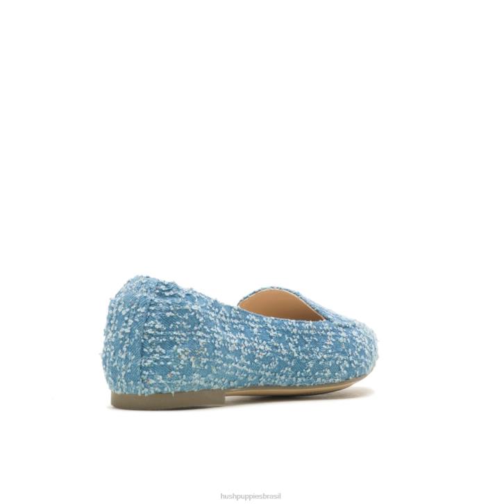 tecido jeans ponta avelã plana mulheres Hush Puppies sapatos rasos ZZ6R54 - Image 5