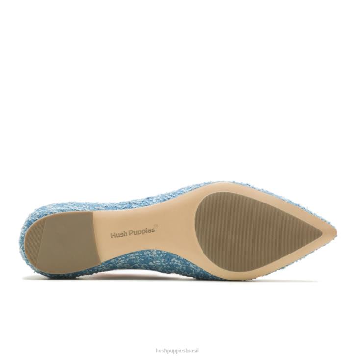 tecido jeans ponta avelã plana mulheres Hush Puppies sapatos rasos ZZ6R54 - Image 6