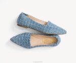 tecido jeans ponta avelã plana mulheres Hush Puppies sapatos rasos ZZ6R54 - Image 9