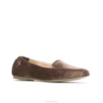 veludo marrom escuro ponta avelã plana mulheres Hush Puppies sapatos rasos ZZ6R64 - Image 3