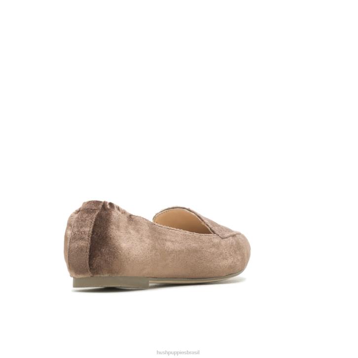 veludo marrom escuro ponta avelã plana mulheres Hush Puppies sapatos rasos ZZ6R64 - Image 4