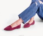 veludo verde musgo ponta avelã plana mulheres Hush Puppies sapatos rasos ZZ6R60 - Image 8