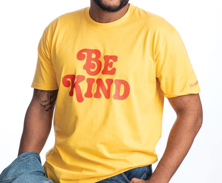 verão amarelo seja gentil camiseta gráfica homens Hush Puppies Camisetas ZZ6R236 - Image 2