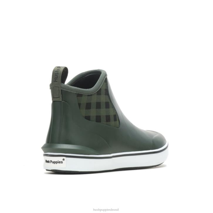 xadrez de búfalo verde sapatilha de chuva mulheres Hush Puppies tênis ZZ6R148 - Image 4