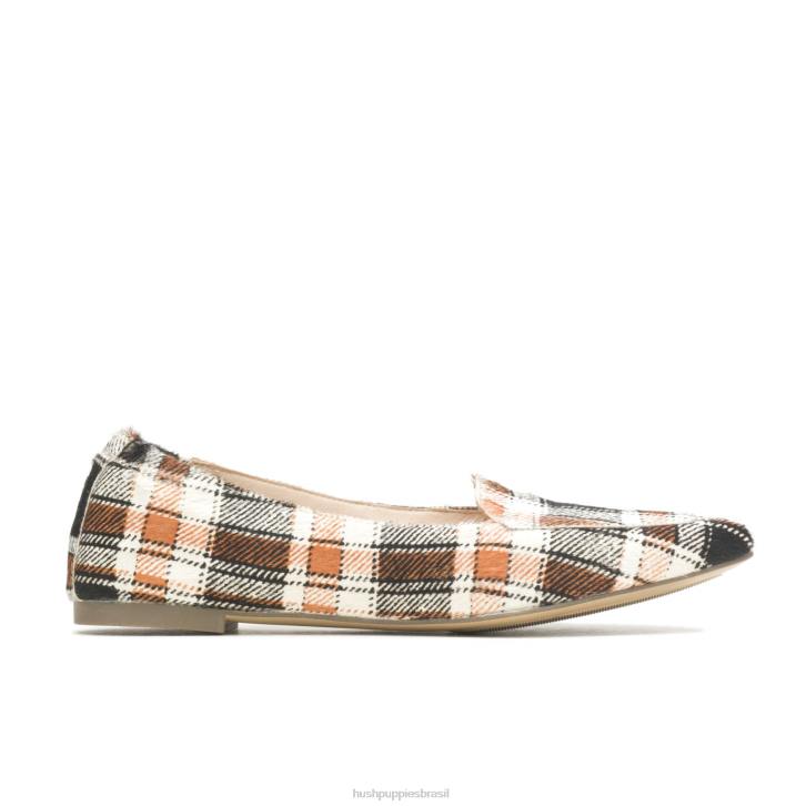 xadrez retrô ponta avelã plana mulheres Hush Puppies sapatos rasos ZZ6R61 - Image 2
