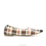 xadrez retrô ponta avelã plana mulheres Hush Puppies sapatos rasos ZZ6R61