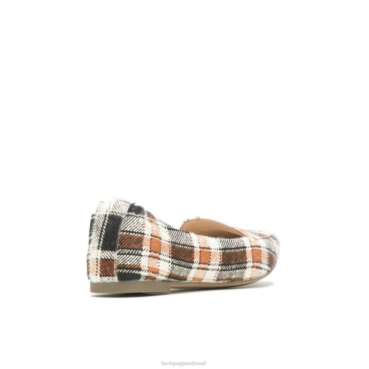 xadrez retrô ponta avelã plana mulheres Hush Puppies sapatos rasos ZZ6R61 - Image 5