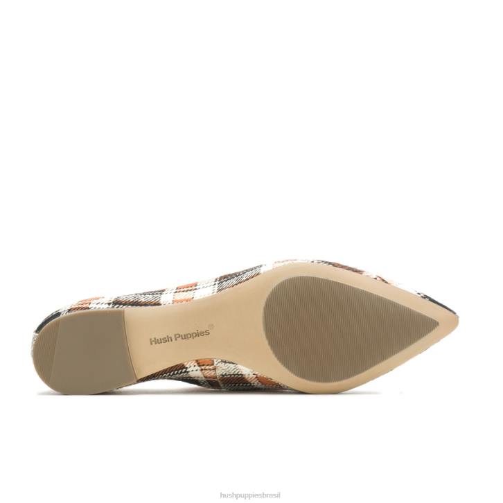 xadrez retrô ponta avelã plana mulheres Hush Puppies sapatos rasos ZZ6R61 - Image 6