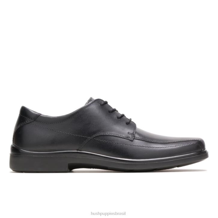 couro preto risco homens Hush Puppies Oxford ZZ6R304