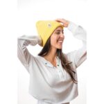 sol amarelo gorro de malha mulheres Hush Puppies gorro ZZ6R260 - Image 3